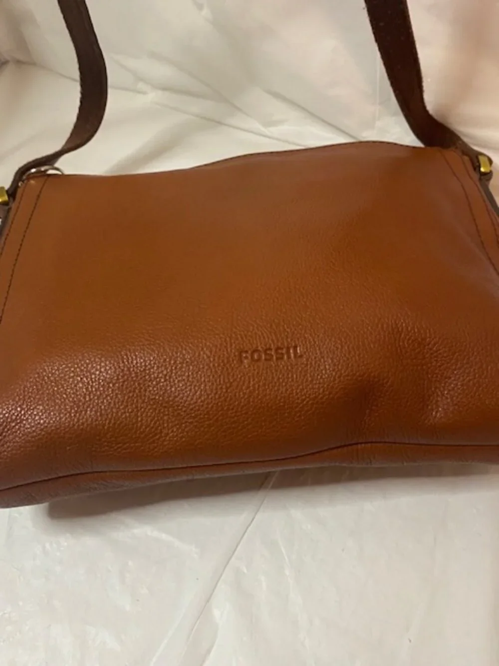 Fossil Tara Brown Leather Crossbody Bag